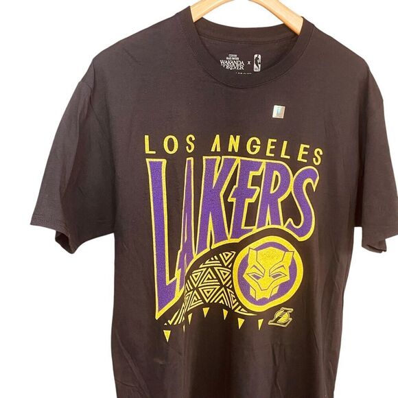 Junk Food Clothing Lakers Wakanda Forever Pattern Tee Shirt - Picture 4 of 8